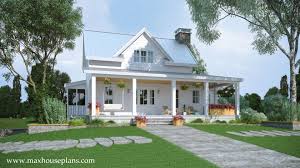 This modern farmhouse plan comes with 4 bedrooms (two of which are master suites), a studio room, and 4 ½ bathrooms. Modern Farmhouse Floor Plan With Wraparound Porch Max Fulbright Designs