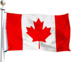 The flag bears a stylized red maple leaf with 11 points on a white background, with red borders down each side. Amazon Com Rhungift Canada Flag 3x5 Ft Outdoor Canada Day Decorations Quadruple Stitched Canadian Flags Printed Maple Leaf 100d Heavy Polyester And Brass Grommets Ca Drapeau Garden Outdoor