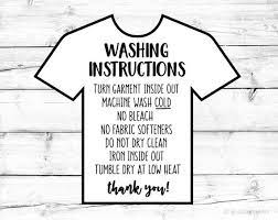 Download Washing Instructions Svg Care Instructions Card Svg Shirt Care Etsy