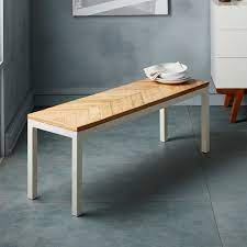 How many ways can you make a simple wooden bench? Box Frame Dining Chevron Bench