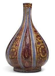 A Safavid Cobalt And Lustre Painted Pottery Bottle Vase Persia Late 17th Early 18th Century The Stonepaste Body With Pottery Bottles Pottery Painting Pottery
