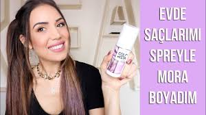 Evde Saclarimi Spreyle Mora Boyadim Loreal Colorista Spray Lavender Youtube