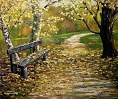 Tableau Peinture Art Banc Paysage Chemin Peinture A L Huile Le Banc Oublia C Tableau Peinture Paysage Peinture