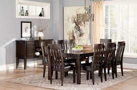 Material oak veneers, solid hardwood. Haddigan Dark Brown Rectangular Extendable Dining Room Set From Ashley D596 35 Coleman Furniture