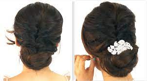 5min Easiest Party Updo Everyday Braided Bun Prom Hairstyles For Medium Long Hair Tutorial Long Hair Styles Hair Styles Long Hair Ponytail