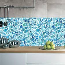 5pcs 100 20cm Diy Mosaic Wall Tiles Waterproof Self Adhesive Wall Stickers Kitchen Decor Bathroom Pvc Kitchen Wallpaper Sticker Mosaic Wall Tiles Mosaic Wall Wall Tiles