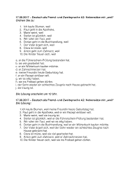 Daf Daz A2 Kausalsatze Mit Losung Unterrichtsmaterial Im Fach Daz Daf Einfache Satze Daf Unterrichtsmaterial