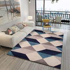 Aladin Blue And White Geometric Rug Blue Rugs Living Room Rugs In Living Room Living Room Carpet