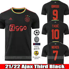 The black and gold jersey pays homage to the club's first europa cup 1 triumph from 50. 21 22 Ajax Third Black 3rd Shirt 2021 2022 Football Short Sleeve Size S Xxl Man Fans Jersey Shopee Malaysia