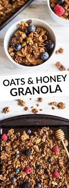 Easy Healthy Granola Recipe With Oats Honey Nuts Healty Nibbles Recipe Honey Granola Granola Healthy Granola Recipes