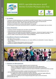 Le comité départemental epgv de la réunion propose la formation certifiante cqp als agee régional e p g vous accompagne pour faire de vous un animateur sportif opérationnel et polyvalent dès la fin de votre cursus prêt à vous lancer dans cette formation. Brevet Professionnel De La Jeunesse De L Education Populaire Et Du Sport Bpjeps Specialite Loisirs Tous Publics Annee 2018