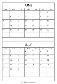 Free Printable June July Calendar Template July Calendar Calendar June Calendar Template