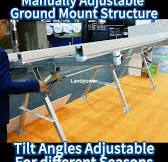 Landpower's Angle Adjustable Solar Ground Mounting System! , Designed for  open ground or flat roofs, this innovative racking solution lets a single  person manually adjust the tilt from 0° to 30° in ...