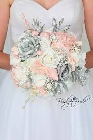 Blush Pink And Silver Theme Wedding Flower Brides Bouquet Pink Silver Weddings Pink Glitter Wedding Silver Wedding Decorations