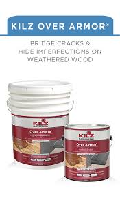 Give Your Wooden Deck New Life With Kilz Over Armor Smooth This High Quality Resurfacer Is Designed To Bridge Cracks And Hide Deck Paint Deck Repair Cool Deck