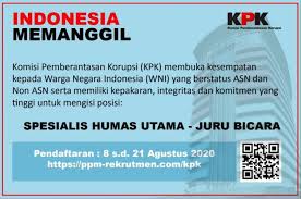 Maybe you would like to learn more about one of these? Rekrutmen Komisi Pemberantasan Korupsi Kpk Lowongan Kerja Bumn Bulan Agustus 2021