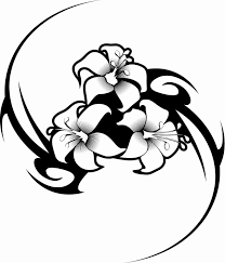 Hawaiian Flower Coloring Page Unique Hawaiian Flower Drawing Clipart Best Flower Coloring Pages Tribal Flower Tattoos Hibiscus Flower Tattoos