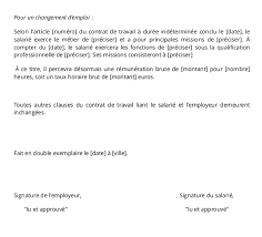 L'événement qui marque la fin du projet et celle du contrat doit être notifié par courrier au salarié par l'employeur deux mois au minimum avant l'échéance. Modele D Avenant Au Contrat De Travail