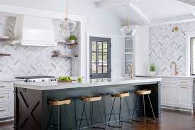 White kitchen cabinets with gray kitchen island transitional. Dark Hardwood Flooring In Interior Design Pros And Cons