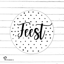 Sticker Feest 40 Mm 5 Stuks Het Noteboompje