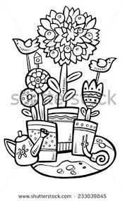 We may earn commission on some of the items you choose to buy. Garden With Flowers And Fruit Trees Contour Black And White Drawing Black And White Drawing Pattern Coloring Pages Fruit Trees