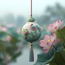 丝绸、香囊、刺绣工艺，一个悬于空白世界里-MJ绘画示例 ...