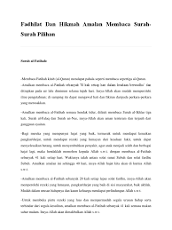 Read or listen al quran e pak online with tarjuma (translation) and tafseer. Fadhilat Dan Hikmah Amalan Membaca Surah