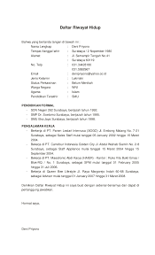 Contoh daftar riwayat hidup lamaran kerja bank. Lamaran Kerja Dan Daftar Riwayat Hidup Staff Gudang