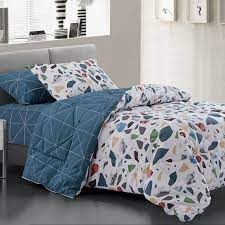 مفرش لوليتا صيفي مفرد ونص أبيض و أزرق عدد القطع 4 room home beding sets
