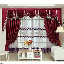 American Style Red Curtains For Living Room Stage Italian Velvet Curtain Hotel Bedroom Pelmet Flannel Window Drapes Curtains Aliexpress