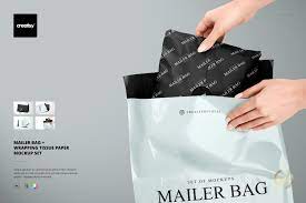 Download Mailer Bag Wrapping Tissue Paper Set Creative Photoshop Templates Creative Market