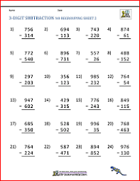 The size of the pdf file is 26757 bytes. 3 Digit Subtraction Worksheets