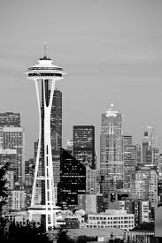 Black And White Photography Wall Art Framed Photo Print Of Seattle Skyline Space Needle Evening Black And White Vertical Print Picture Image Fine Art Photography Large Framed Print Wall Decor Art F Seattle Photography Skyline Picture Black