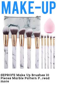 Seprofe Make Up Brushes 10 Pieces Marble Pattern Professional Makeup Brush Set Kabuki Foundation In 2020 Makeup Brush Set Makeup Brush Set Professional Makeup Brushes