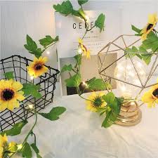 For cool diy ideas for your room, look no further than this easy to make diy duvet cover. New Artificial Sunflower Led String Light Ivy Vine 2 5m 30leds For Home Wedding Party Bedroom Decor Lamp Diy Hanging Lighting Led String Aliexpress