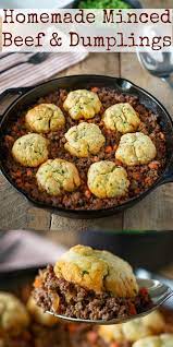 Homemade Minced Beef And Dumplings Recipe Minced Beef Recipes Mince Recipes Dinner Minced Beef Recipes Easy