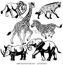 Your kids will get the chance to marvel at nature's wonders as we stand a chance to encounter anything from big cats to large herbivores. Free Wildlife Black And White Drawings Google Search Animaux Africains Animales Animaux De La Savane