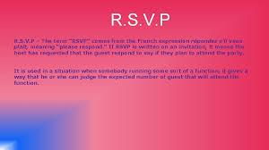 Check spelling or type a new query. Invitation Card R S V P The Term