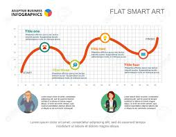 Business Info Graphics With Line Chart And Character Icons Editable