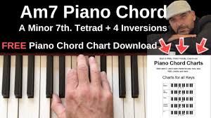 Am7 Piano Chord A Minor 7th Inversions Tutorial Free Chord Chart