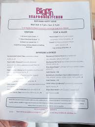 Excellent sea food pasta excellent crab cake sandwich wait staff very cheerfu. Happy Hour Hit List Big Fin Seafood Kitchen Tasty Chomps A Local S Culinary Guide