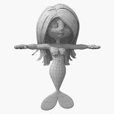 Cartoon Mermaid 3d Model Mermaid Cartoon Mermaid Sculpture Cartoon