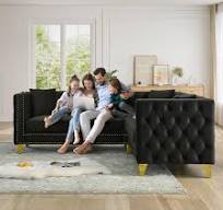 Amazon.com: JEEOHEY Sofá Chesterfield, sofá de terciopelo de ...