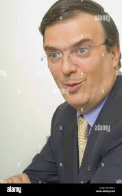 Marcelo Ebrard mayor of Mexico City during an interview with the foreign  press Stock Photo