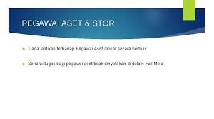 Ketua jabatan hendaklah melantik pegawai penerima yang bertanggungjawab bagi aset teknikal, pegawai penerima yang dilantik hendaklah memiliki kepakaran dalam bidang berkaitan. Isu Dan Penemuan Audit Di Dalam Pengurusan Aset