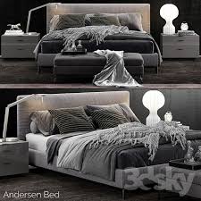 Bed francesco pasi gran guardia 2052 lba / fo. 3d Models Bed Minotti Andersen Bed Schlafzimmer Zimmer Schlafen