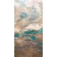 I guess it's worth it. Dream Original Abstract Seascape Coastal Aqua Painting Large Teal Green Art With Beach Sand Chairish