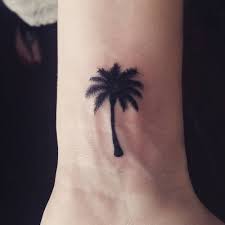 Small Black Ink Palm Tree Tattoo On Wrist Tree Tattoo Men Tree Tattoo Small Palm Tree Tattoo