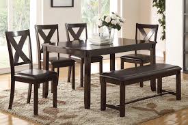 7 piece dining room sets. Gibson Espresso Finish 6 Piece Dining Set With Bench Poundex F2297