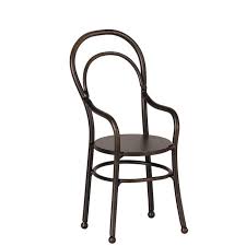 Vous aimez le mobilier de style industriel ? Maileg Mini Chaise Bistrot Metal Noir